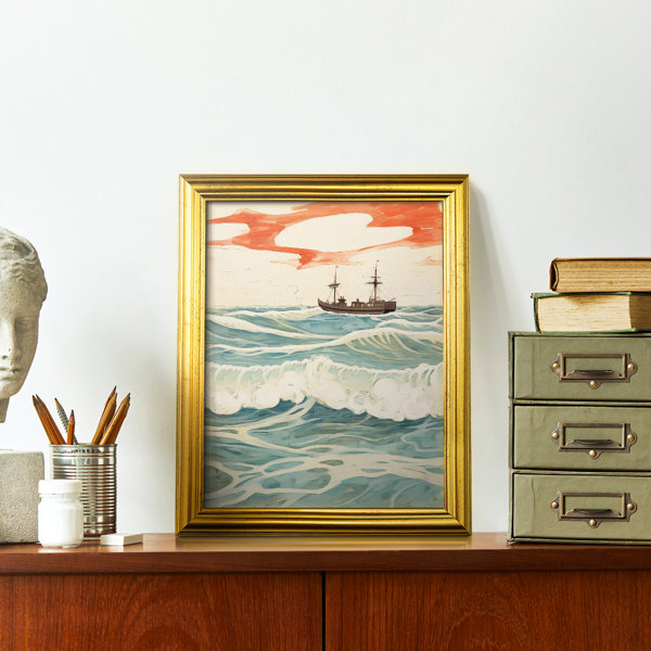 Breakwater Bay Vintage Nautical Print IV Framed Print Wayfair Canada